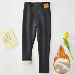 Kids Girls' Fleece Lined Leggings Black Pink Light Gray Solid Color Winter Fall Active Outdoor 7-13 Years