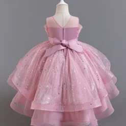 Kids Girls' Flower Girl Dress Party Dress Sequin Sleeveless Wedding Party Special Occasion Sequins Mesh Adorable Sweet Cotton Polyester Asymmetrical Party Dress Summer Spring Fall 4-13 Years White