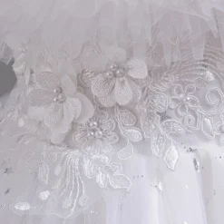 Kids Girls' Flower Girl Dress Party Dress Solid Color Floral Star Sleeveless Wedding Party Special Occasion Sequins Ruched Mesh Adorable Sweet Cotton Polyester Asymmetrical Party Dress Summer Spring