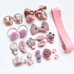 Kids Girls' Hair Accessories Active Sweet Floral Cartoon Floral Style Bow Pink Wine