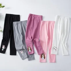 Kids Girls' Leggings Cat Active Outdoor 7-13 Years Spring Black White Pink