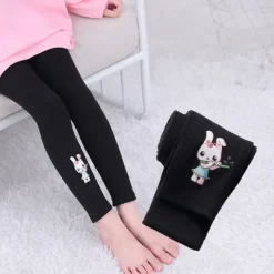 Kids Girls' Leggings Cat Active Outdoor 7-13 Years Spring Black White Pink