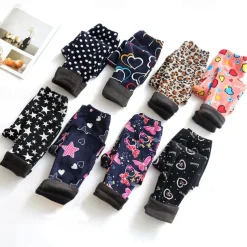 Kids Girls' Leggings Heart Active Outdoor 7-13 Years Fall Leopard Print Navy blue dots Colorful hearts