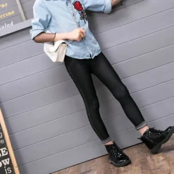 Kids Girls' Leggings Solid Color Daily Outdoor 7-13 Years Summer Black Royal Blue