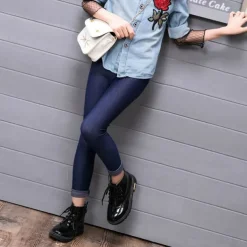 Kids Girls' Leggings Solid Color Daily Outdoor 7-13 Years Summer Black Royal Blue