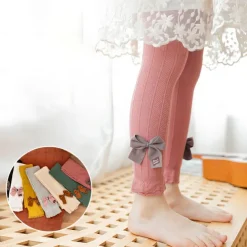 Kids Girls' Leggings Solid Color Fashion Outdoor Cotton 3-7 Years Spring turmeric Black White