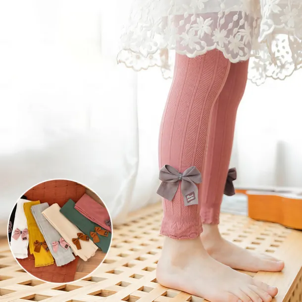 Kids Girls' Leggings Solid Color Fashion Outdoor Cotton 3-7 Years Spring turmeric Black White