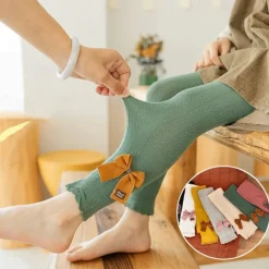 Kids Girls' Leggings Solid Color Fashion Outdoor Cotton 3-7 Years Spring turmeric Black White