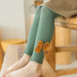 Kids Girls' Leggings Solid Color Fashion Outdoor Cotton 3-7 Years Spring turmeric Black White