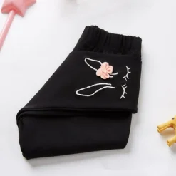 Kids Girls' Leggings Solid Color Active Ruched School Cotton 3-7 Years Spring Black White Pink