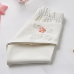 Kids Girls' Leggings Solid Color Active Ruched School Cotton 3-7 Years Spring Black White Pink