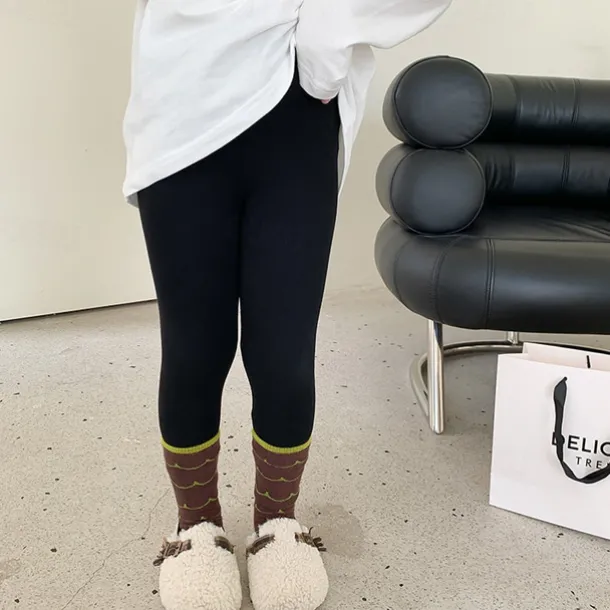 Kids Girls' Leggings Solid Color Daily School 4-12 Years Spring Black Pink Navy Blue