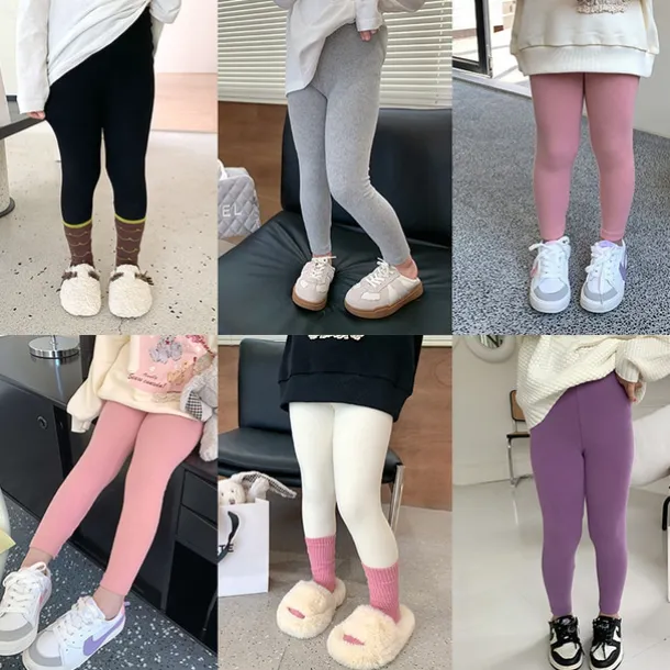 Kids Girls' Leggings Solid Color Daily School 4-12 Years Spring Black Pink Navy Blue