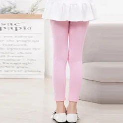 Kids Girls' Leggings Solid Color Sports Outdoor Cotton 7-13 Years Summer Light Blue Black White