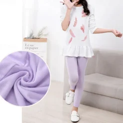 Kids Girls' Leggings Solid Color Sports Outdoor Cotton 7-13 Years Summer Light Blue Black White