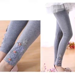 Kids Girls' Leggings Solid Color Daily School 4-12 Years Spring Pink Navy Blue Gray