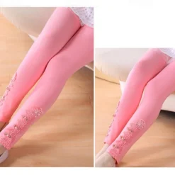 Kids Girls' Leggings Solid Color Daily School 4-12 Years Spring Pink Navy Blue Gray