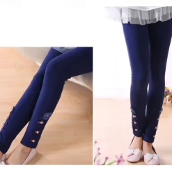 Kids Girls' Leggings Solid Color Daily School 4-12 Years Spring Pink Navy Blue Gray