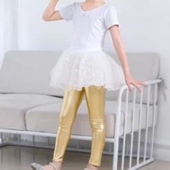 Kids Girls' Leggings Solid Color Fashion Outdoor 3-7 Years Fall Black Golden Rose