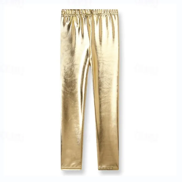 Kids Girls' Leggings Solid Color Fashion Outdoor 3-7 Years Fall Black Golden Rose