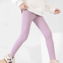 Kids Girls' Leggings Solid Color Active Training 7-13 Years Spring Black White Pink