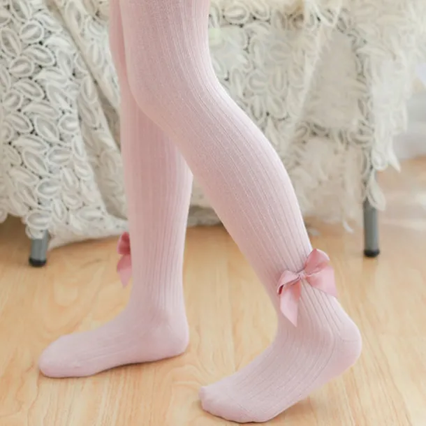 Kids Girls' Leggings Tights Light Pink White Black Striped Fall Winter Casual Socks Indoor / Spring / Cotton