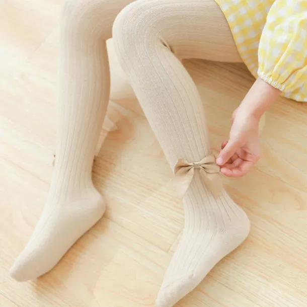 Kids Girls' Leggings Tights Light Pink White Black Striped Fall Winter Casual Socks Indoor / Spring / Cotton