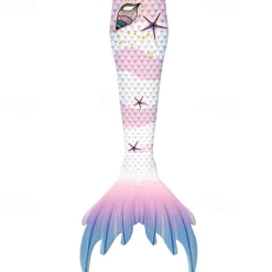 Kids Girls' Mermaid Swimwear Swimsuit Holiday Beach Scales Vacation Tropical Bathing Suits 4 years+ Summer White Pink