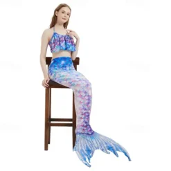 Kids Girls' Mermaid Swimwear Swimsuit Holiday Beach Scales Vacation Tropical Bathing Suits 4 years+ Summer Light Pink Light Green