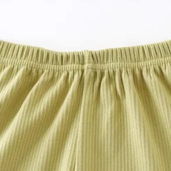 Kids Girls' Pajama Sets Long Sleeve SY01-pajamas light pink Yellow Light Green Solid Color Button Spring Fall Active Home 7-13 Years