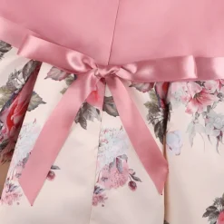 Kids Girls' Party Dress Flower Sleeveless Performance Birthday Tie Knot Beautiful Sweet Cotton Knee-length Party Dress Swing Dress A Line Dress Summer 4-12 Years Pink Red Blue