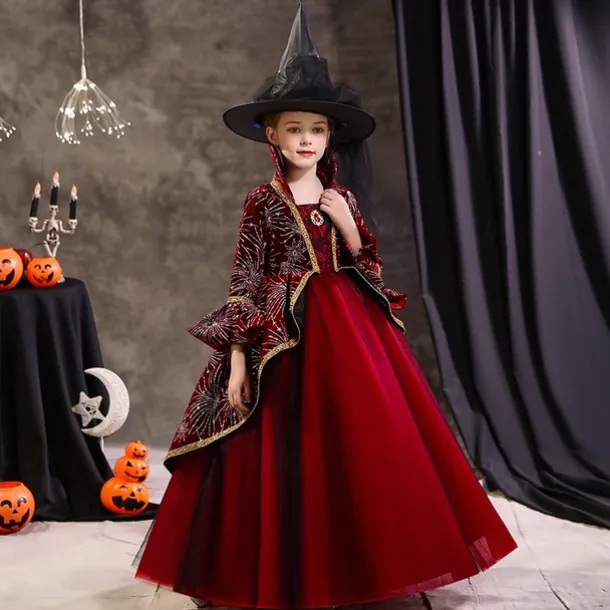 Kids Girls' Party Dress Solid Color Short Sleeve Long Sleeve 3/4 Length Sleeve Performance Halloween Party Mesh Princess Cosplay Costume Sweet Mesh Mid-Calf Sheath Dress Tulle Dress Summer Spring Fall
