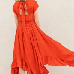 Kids Girls' Party Dress Solid Color Sleeveless Wedding Pegeant Princess Sweet Cotton Maxi Party Dress Summer Dress Flower Girl's Dress Summer Spring 5-12 Years White Pink Orange