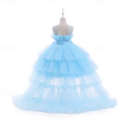 Kids Girls' Party Dress Solid Color Sleeveless Performance Wedding Party Tie Knot Beautiful Sweet Polyester Asymmetrical Party Dress Swing Dress A Line Dress Summer 4 years+ Black White Pink