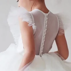 Kids Girls' Party Dress Solid Color Short Sleeve Performance Wedding Ruched Mesh Princess Beautiful Polyester Midi Party Dress Swing Dress Summer Spring 2-9 Years Black White Red