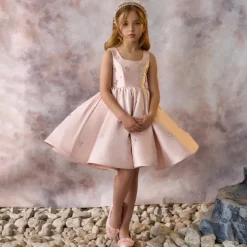 Kids Girls' Party Dress Solid Color Sleeveless Performance Mesh Princess Sweet Mesh Mid-Calf Sheath Dress Tulle Dress Summer Spring Fall kids Pink