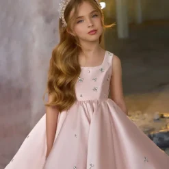 Kids Girls' Party Dress Solid Color Sleeveless Performance Mesh Princess Sweet Mesh Mid-Calf Sheath Dress Tulle Dress Summer Spring Fall kids Pink