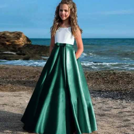 Kids Girls' Party Dress Solid Color Sleeveless Performance Mesh Princess Sweet Mesh Mid-Calf Sheath Dress Tulle Dress Summer Spring Fall 2-12 Years Black White Champagne