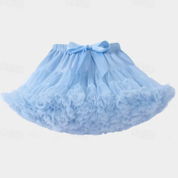 Kids Girls' Skirt Solid Color Active Mesh Performance 5-13 Years Summer Black White Pink