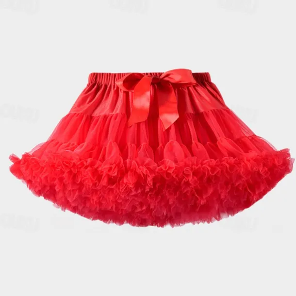 Kids Girls' Skirt Solid Color Active Mesh Performance 5-13 Years Summer Black White Pink