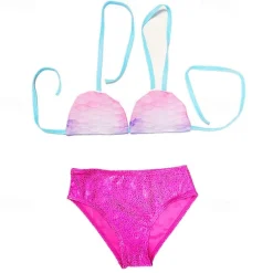 Kids Girls' Swimsuit Bikini Outdoor Party Mermaid Vacation Fashion Bathing Suits 4 years+ Summer Yellow Pink