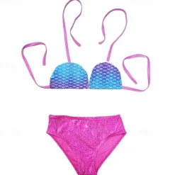 Kids Girls' Swimsuit Bikini Outdoor Party Mermaid Vacation Fashion Bathing Suits 4 years+ Summer Yellow Pink