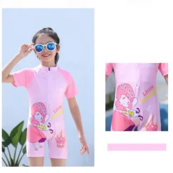Kids Girls' Swimsuit Outdoor Party Graphic Cartoon Vacation Fashion Bathing Suits 4 years+ Summer Pink Blue