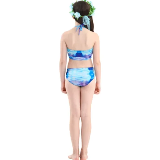 Kids Girls' Three Piece Mermaid Swimwear Swimwear Bikini Beach Swimming Print Active Cute Bathing Suits 4-12 Years Summer Rose Purple Polka Dot