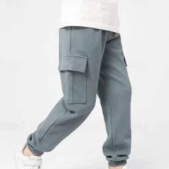 Kids Girls' Trousers Solid Color Streetwear Pocket School 4 years+ Spring Black White Pink