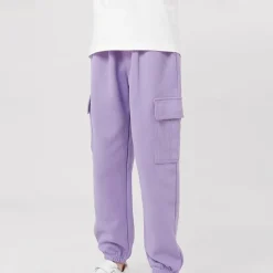 Kids Girls' Trousers Solid Color Streetwear Pocket School 4 years+ Spring Black White Pink