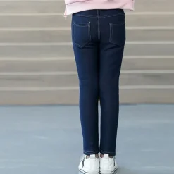 Kids Girls' Trousers Solid Color Fashion Pocket Outdoor 7-13 Years Fall Black Dark Blue