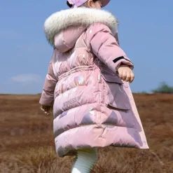 Kids Girls' Waterproof Puffer Jacket Kids Puffer Jacket Active Outdoor Cotton Coat Outerwear 4-13 Years Fall Black Pink Green