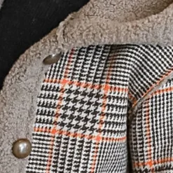 Kids Girls' Woolen Coat Long Sleeve Pink khaki White Plaid Winter Fall Fashion Outdoor 7-13 Years