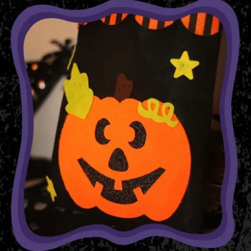 Kids' Halloween Treat Bag – Cute Felt Trick-or-Treat Tote with Pumpkin, Ghost, Spider, Bat or Skull Design for Candy Collection